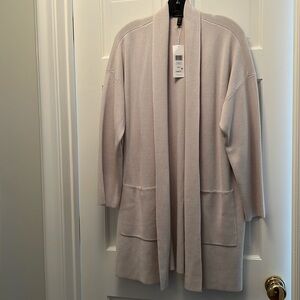 Eileen Fisher Silk and Cotton Bone Long Cardigan Size M